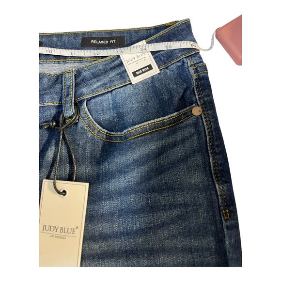 Judy Blue Women’s Relaxed Fit Jeans Size 32 Mid Rise Dark Wash NWT - Picture 3 of 10